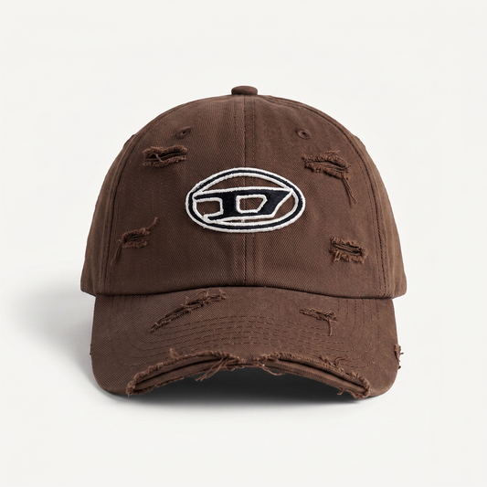 Diesel Oval D Distressed Brown CAP