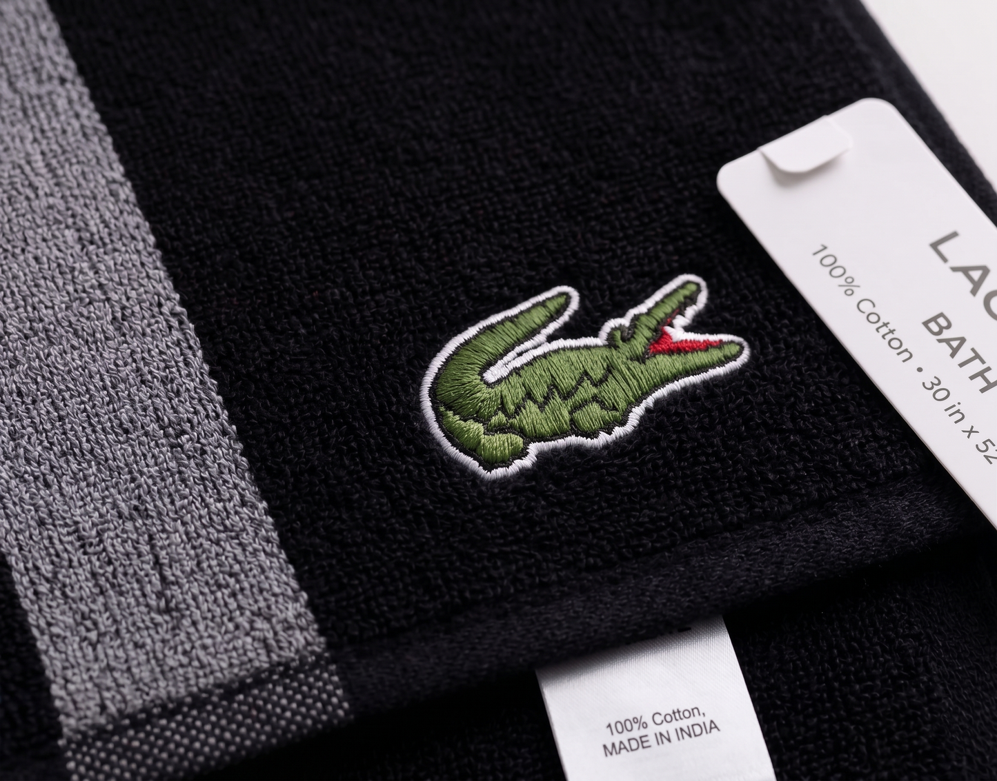 Lacoste Heritage Black & Gray TOWEL