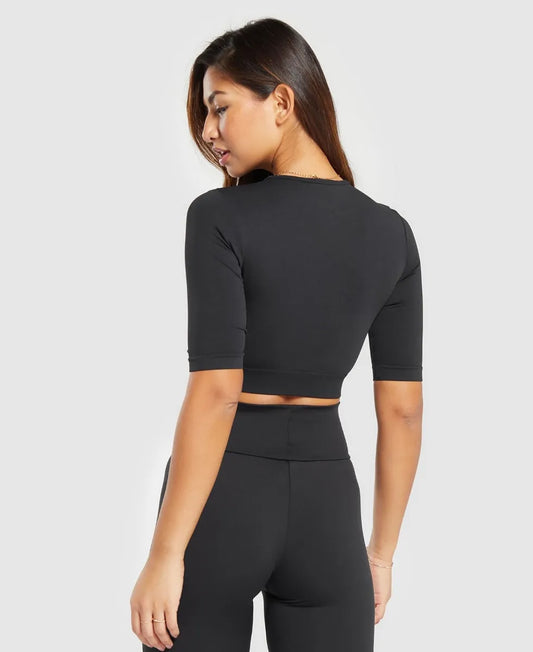 Gymshark Vital Seamless Black CROP TOP