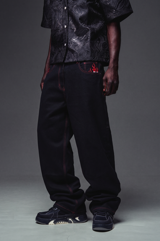 Nova Flame Skeleton Black JEANS