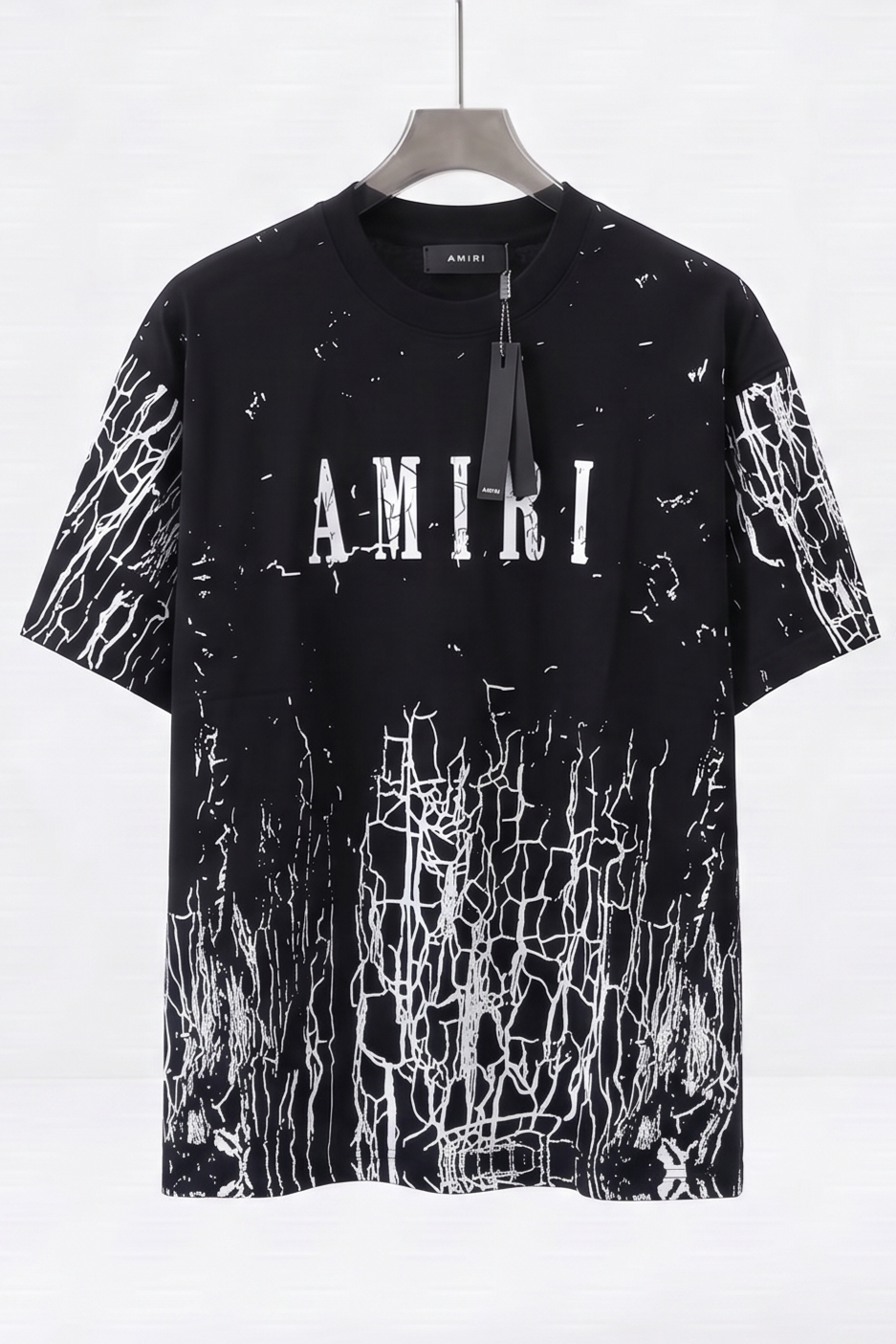 Amiri Crackle Print Black T-SHIRT