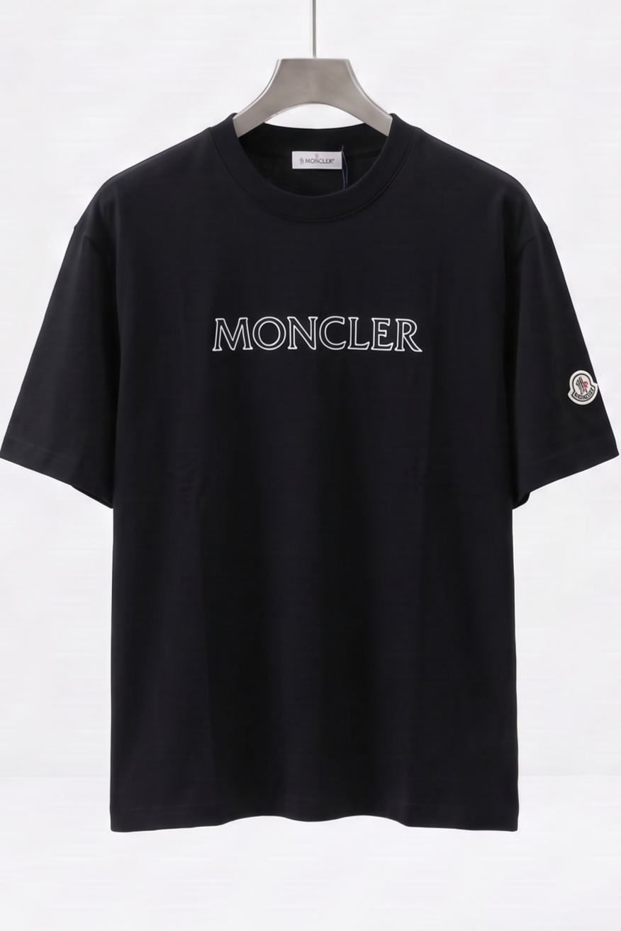 Moncler Outline Logo Black T-SHIRT