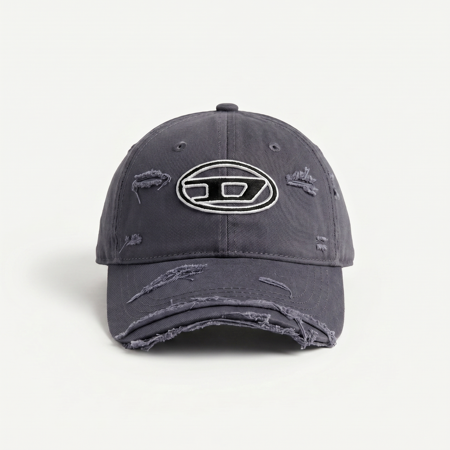 Diesel Oval D Distressed Gray CAP