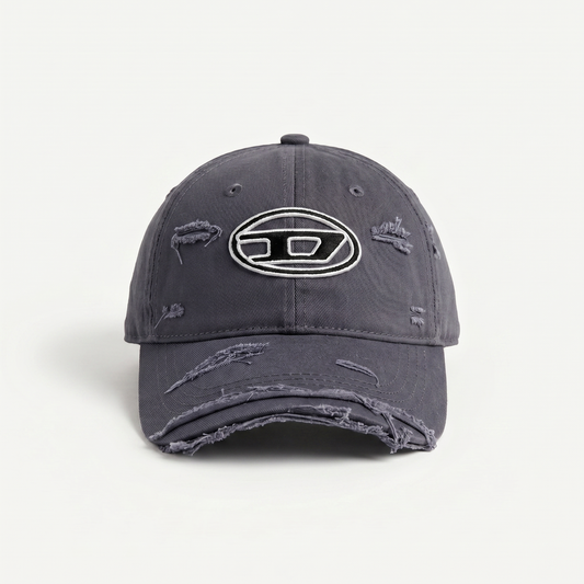 Diesel Oval D Distressed Gray CAP