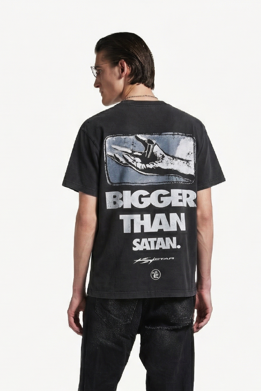 Hellstar Better Than Satan Black Gray T-SHIRT