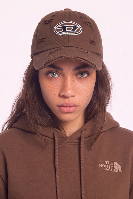 Diesel Oval D Distressed Brown CAP