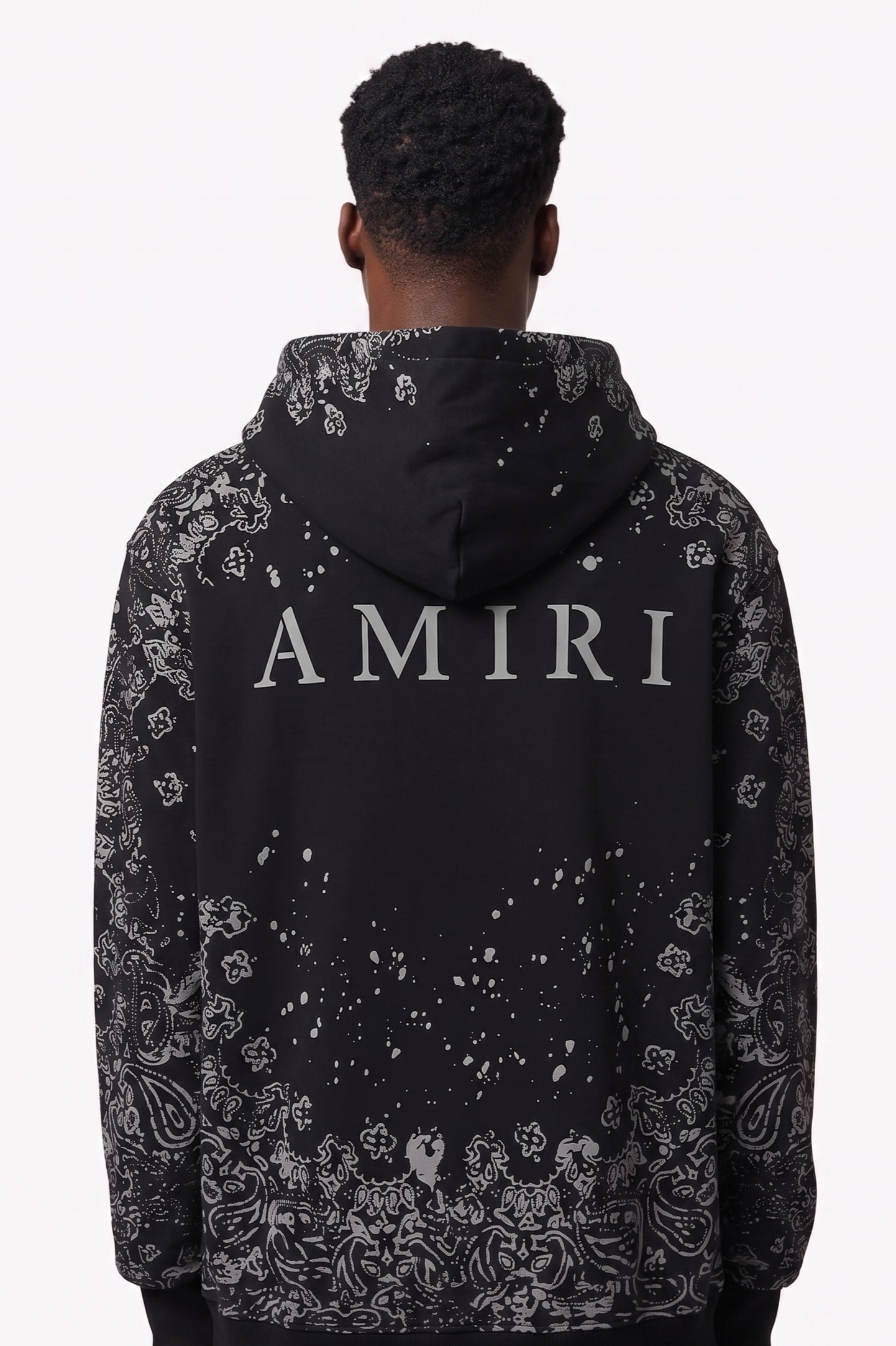 Amiri Bandana Splatter Black HOODIE
