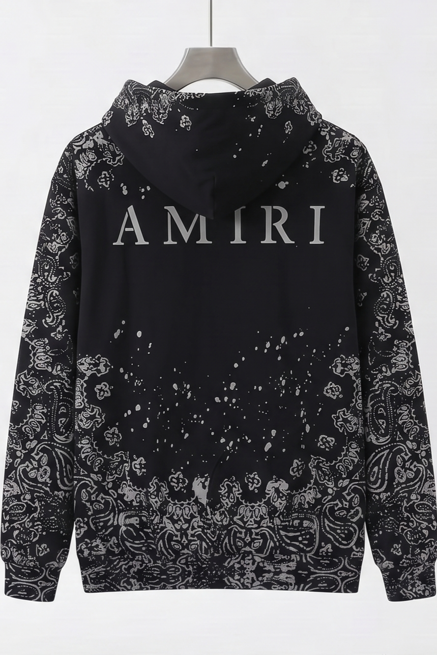 Amiri Bandana Splatter Black HOODIE
