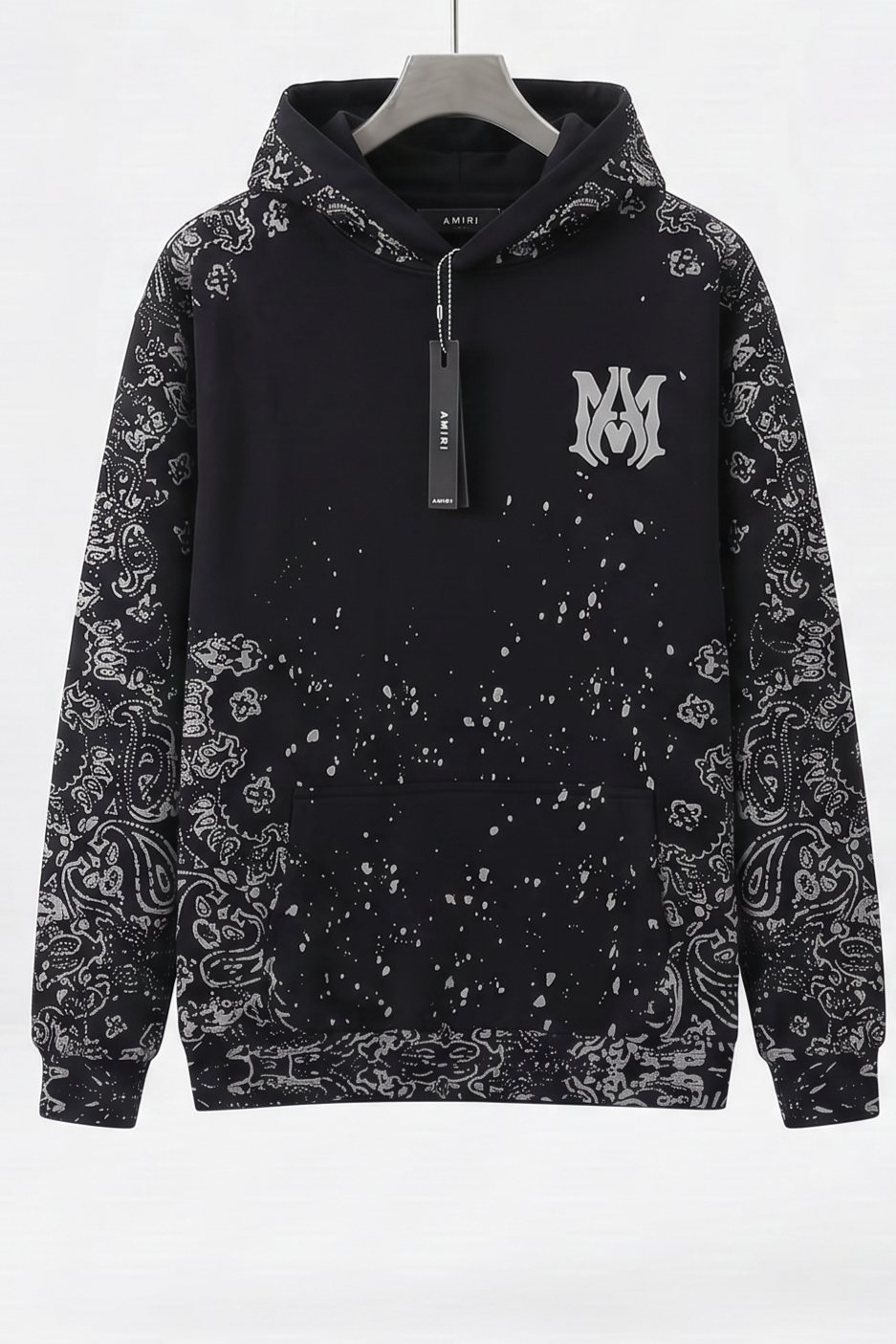Amiri Bandana Splatter Black HOODIE
