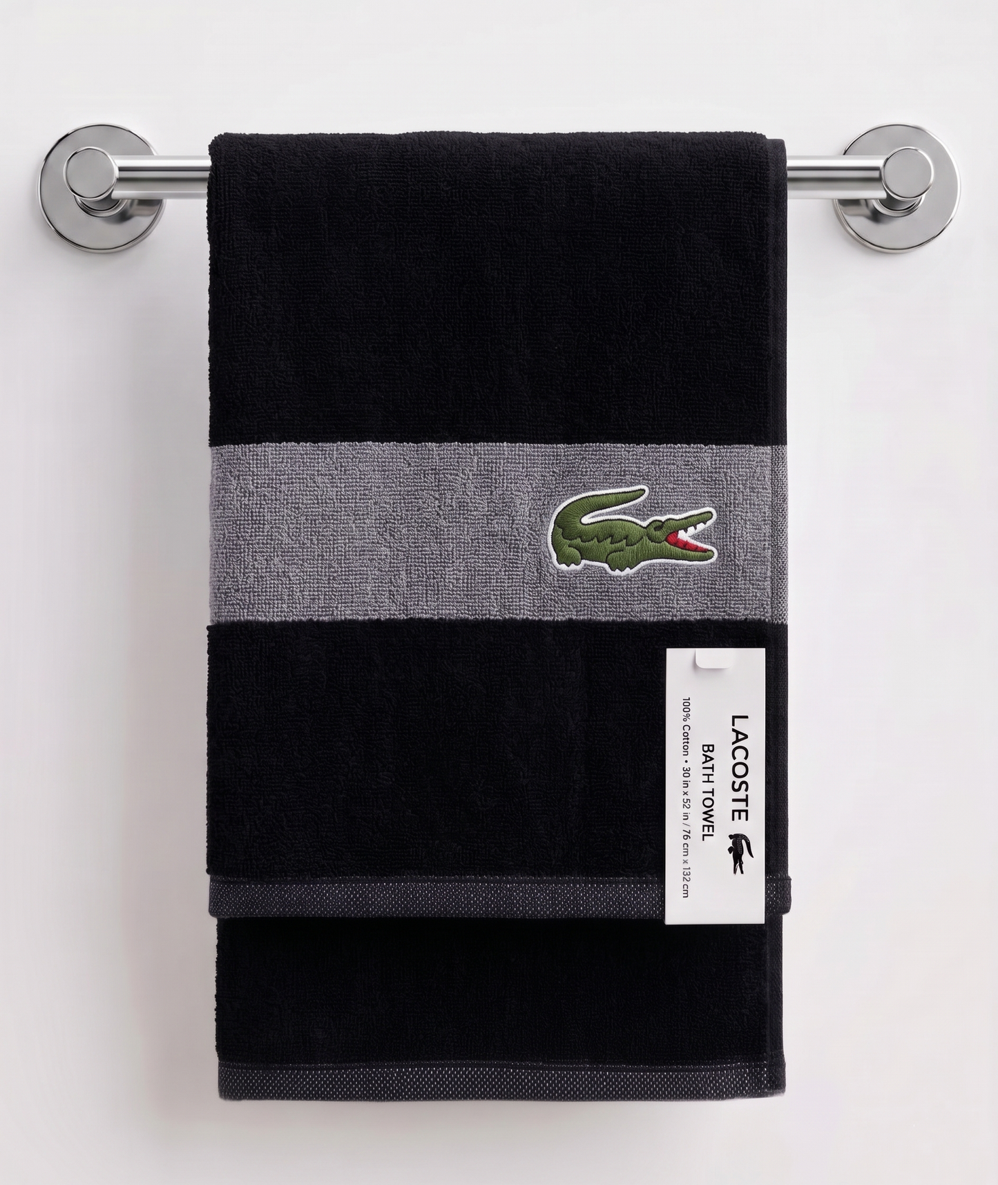 Lacoste Heritage Black & Gray TOWEL