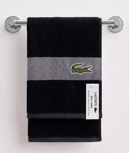 Lacoste Heritage Black & Gray TOWEL