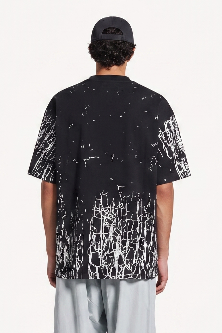 Amiri Crackle Print Black T-SHIRT