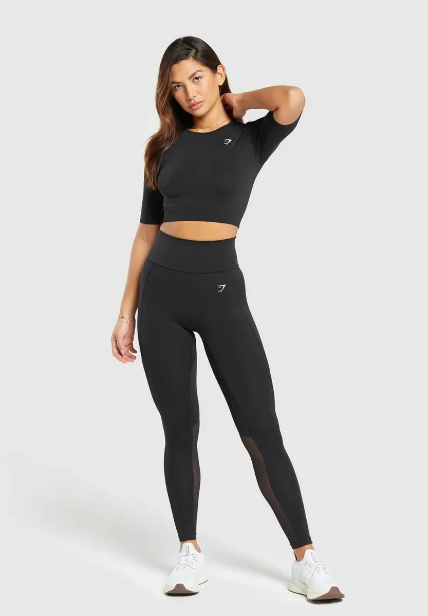 Gymshark Vital Seamless Black CROP TOP